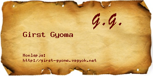 Girst Gyoma névjegykártya
